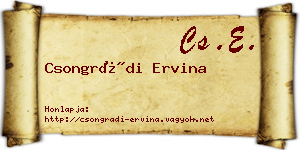 Csongrádi Ervina névjegykártya